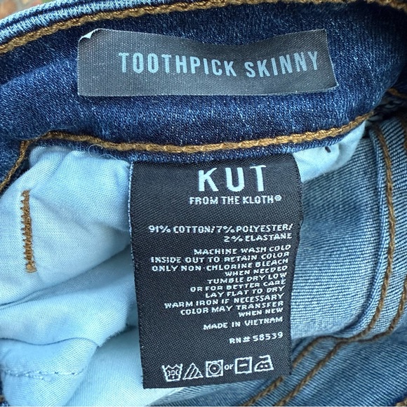 KUT Women’s Toothpick Skinny Medium Wash Stretchy Denim Jeans size 14 - Picture 12 of 16